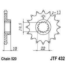 ŘETĚZOVÉ KOLEČKO JT JTF 432-15 15 ZUBŮ, 520