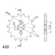 ŘETĚZOVÉ KOLEČKO SUPERSPROX CST-563:13 13 ZUBŮ, 420