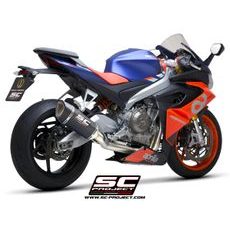 VÝFUKOVÝ SYSTÉM SC PROJECT PRO APRILIA - RS 660 (2020 - 2022) - FULL EXHAUST SYSTEM 2-1, STAINLESS STEEL AISI 304, WITH SC1-R MUFFLER, CARBON