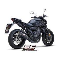 VÝFUKOVÝ SYSTÉM SC PROJECT PRO YAMAHA - MT-07 (2021-2022) - FULL 2-1 STAINLESS STEEL EXHAUST SYSTEM, MATTE BLACK PAINTED, WITH SC1-S CARBON MUFFLER - EURO 5