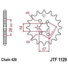 ŘETĚZOVÉ KOLEČKO JT JTF 1129-12 12 ZUBŮ, 420