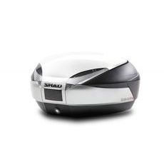 Vrchní kufr na motorku s barevným krytem SHAD SH48 bílá se zámkem PREMIUM SMART