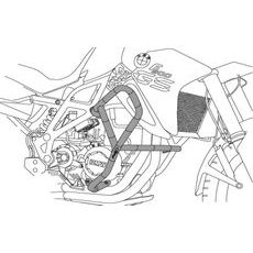Ochranné rámy motoru PUIG 6145N d 25mm černý
