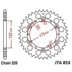 HLINÍKOVÁ ŘETĚZOVÁ ROZETA JT JTA 853-50 50 ZUBŮ, 520