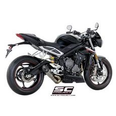 VÝFUKOVÝ SYSTÉM SC PROJECT PRO TRIUMPH - STREET TRIPLE S 660 - A2 (2017 - 2019) - S1 MUFFLER, TITANIUM, WITH S-SHAPED CONNECTION WITH WELDED SECTOR CURVES
