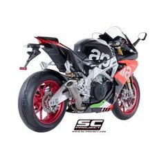 VÝFUKOVÝ SYSTÉM SC PROJECT PRO APRILIA - RSV4 (2017) - RF - RR - CR-T MUFFLER, LOW POSITION, TITANIUM, WITH MESH ON EXIT PIPE