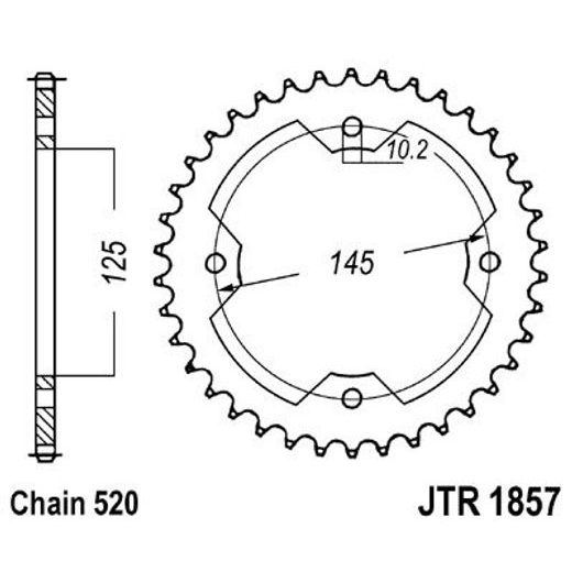 ŘETĚZOVÁ ROZETA JT JTR 1857-36 36 ZUBŮ, 520