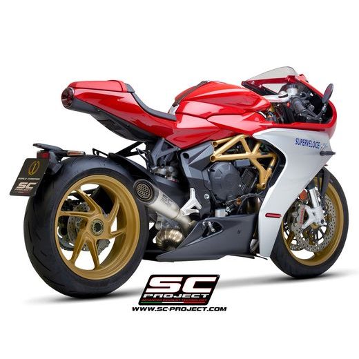 VÝFUKOVÝ SYSTÉM SC PROJECT PRO MV AGUSTA - SUPERVELOCE 800 (2019-2022) - S1 MUFFLER, TITANIUM, WITH S-SHAPED CONNECTION WITH WELDED SECTOR CURVES