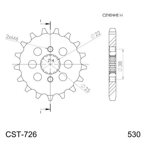 ŘETĚZOVÉ KOLEČKO SUPERSPROX CST-726:14