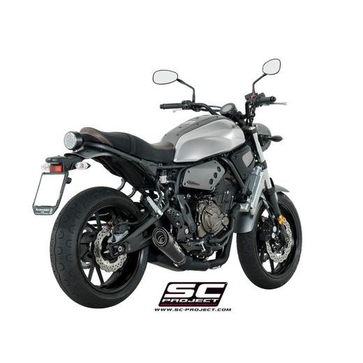 VÝFUKOVÝ SYSTÉM SC PROJECT PRO YAMAHA - XSR 700 (2016 - 2020) - FULL EXHAUST SYSTEM 2-1, WITH S1 MUFFLER, BRUSHED STAINLESS STEEL, MATT BLACK PAINTED