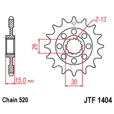 Řetězové kolečko JT JTF 1404-15 15 zubů, 520