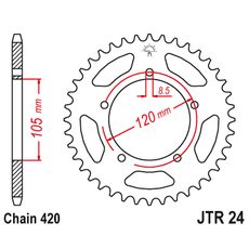 Řetězová rozeta JT JTR 24-55 55 zubů, 420