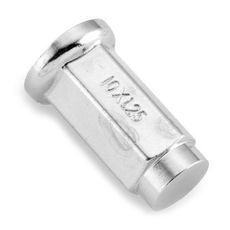 10mm FLAT CHROME LUG NUT 14mm HEAD BOX OF 16