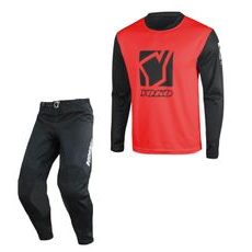 SET OF MX PANTS AND MX JERSEY YOKO TRE+SCRAMBLER BLACK; BLACK/RED 34 (L)