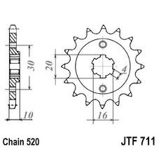 Reťazové koliečko JT JTF 711-13 13 zubov,520