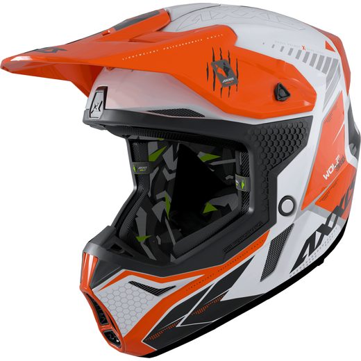 MOTOKROSOVÁ HELMA AXXIS WOLF ABS STAR TRACK A4 LESKLÁ FLUOR ŽLTÁ L