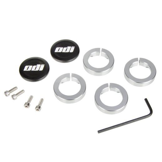 ODI GRIPS SET LOCK JAW CLAMPS W/SNAP CAPS - SILVR