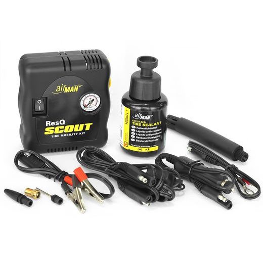 AIRMAN RESQ SCOUT 12 V COMPRESSOR +100 ML TIRE SEALANT - TIRE MOBILITY KIT