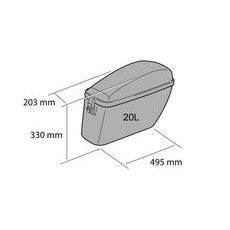 Rigid saddlebag CUSTOMACCES SILVER AR0013N čierna ľavý