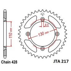 Hliníková reťazová rozeta JT JTA 217-50 50 zubov,428