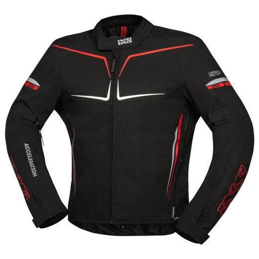 ŠPORTOVÁ BUNDA IXS TS-PRO-ST-PLUS X55060 ČIERNO-ČERVENO-BIELA 4XL