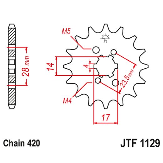 REŤAZOVÉ KOLIEČKO JT JTF 1129-13 13T, 420