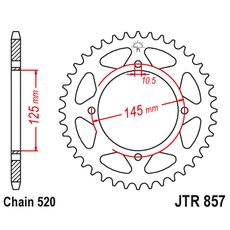 Reťazová rozeta JT JTR 857-39 39 zubov,520