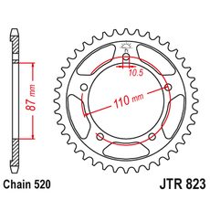 Reťazová rozeta JT JTR 823-46 46 zubov,520