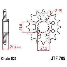 Reťazové koliečko JT JTF 709-16RB 16 zubov,525 pogumované