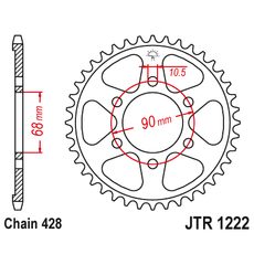 Reťazová rozeta JT JTR 1222-47 47 zubov,428