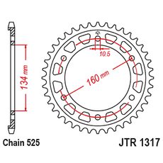 Reťazová rozeta JT JTR 1317-43 43 zubov,525