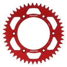 Hliníková řetězová rozeta SUPERSPROX RAL-8000:45-RED červená 45 zubů, 520