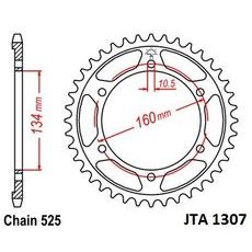 Hliníková řetězová rozeta JT JTA 1307-42 42 zubů, 525