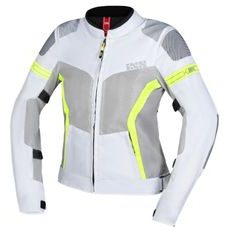 SPORTS WOMEN'S JACKET IXS TRIGONIS-AIR X51064 LIGHT GREY-GREY-NEON YELLOW DM