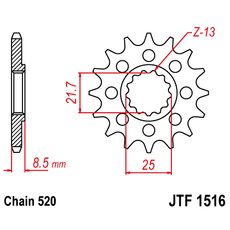 REŤAZOVÉ KOLIEČKO JT JTF 1516-14 14T, 520