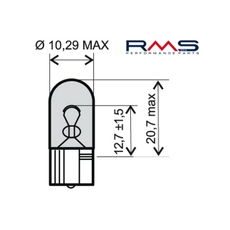 Žárovka RMS 246510265 12V 3W, W3W T10 bílá