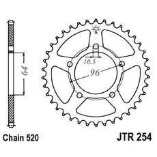 Řetězová rozeta JT JTR 254-43 43 zubů, 520