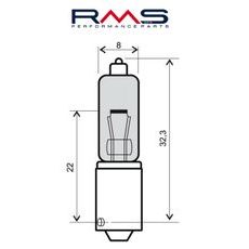 Žárovka RMS 246510015 12V 21W, 90° 10 ks bílá
