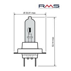 Žárovka RMS 246510110 12V 55W, H7 modrá
