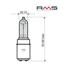 Žárovka RMS 246510350 12V 35/35W, BA20D modrá