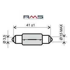 Žárovka RMS 246510125 6V 15W, T15X42 S8.5 bílá