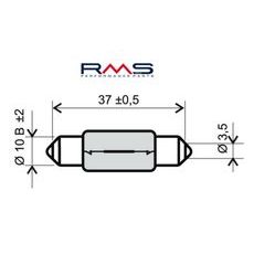 Žárovka RMS 246510175 12V 5W, T11X39 S8.5 bílá