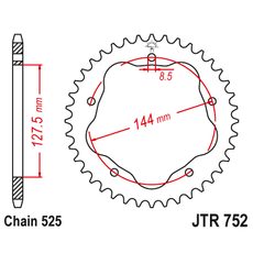 Řetězová rozeta JT JTR 752-41 41 zubů, 525