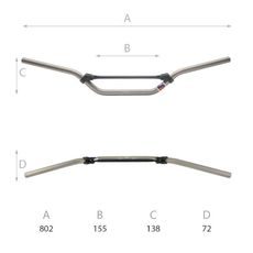 Řidítka DOMINO 184171030 Off-road Barozzi bend dark antracite