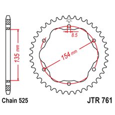 Řetězová rozeta JT JTR 761-39 39 zubů, 525
