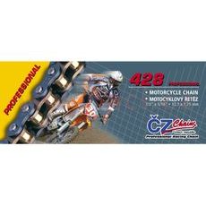řetěz 428MX, ČZ - ČR (barva zlatá, 124 článků vč. rozpojovací spojky CLIP)