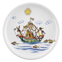 Talíř mělký 25 cm Zvířátka na korábu, Compact 25178, Porcelán Seltmann