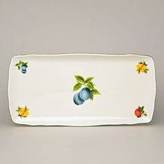 Podnos čtyřhranný 33 x 16 cm, slonová kost s dekorací ovoce, Český porcelán a.s.