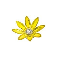 Skleněný květ - žlutý, magnet, 45 x 15 mm, Křišťálové dárky a dekorace PRECIOSA
