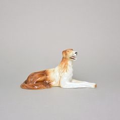 Chrt ležící 19 x 7,5 x 9,5 cm, Luxor, Porcelánové figurky Duchcov